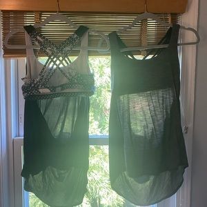 Two size 8 Lululemon energy workout tops